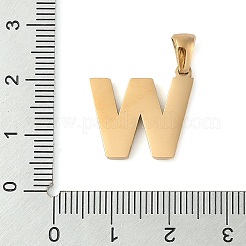 PVD真空メッキ304ステンレスペンダント  ゴールドカラー  レターチャーム  文字W  16.5x18x1.5mm  穴：5x3mm&nbsp;STAS-Z072-01G-W