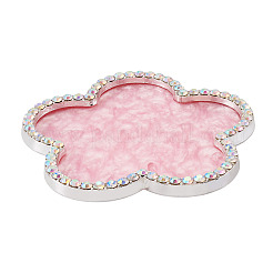 レジンネイルアートのカラーパレット  ガラスラインストーン付き  花  ピンク  7.85x7.85x0.6cm&nbsp;MRMJ-TAC0009-16D