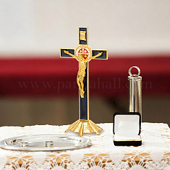 Religion Alloy Crucifix Cross Statue Display Decorations&nbsp;DJEW-WH0043-94B