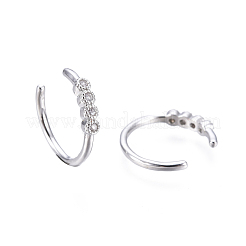 Brass Micro Pave Clear Cubic Zirconia Cuff Earrings&nbsp;EJEW-I249-13P