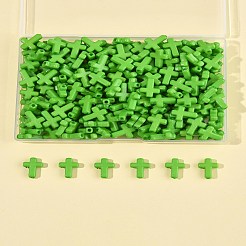 200個の不透明なアクリルビーズ  クロス  緑黄  16x12x4.5mm&nbsp;SACR-FS0001-39C