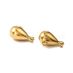 304ステンレススチールチャーム  ゴールドカラー  クジラ  9x12x6mm  穴：1.2mm&nbsp;STAS-Z148-06G-04
