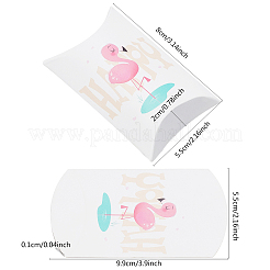 紙枕ギフトボックス  包装箱  パーティーの好意甘いキャンディーボックス  ホワイト  9.9x5.5x0.1cm  完成品：8x5.5x2cm  6色  15個/カラー  90個/セット&nbsp;CON-CA0001-004