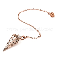 Rack Plating Brass Cone Dowsing Pendulum Pendants&nbsp;AJEW-G064-01RG