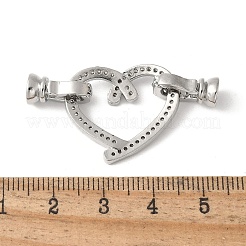 Brass Micro Pave Clear Cubic Zirconia Fold Over Clasps&nbsp;KK-M320-12P