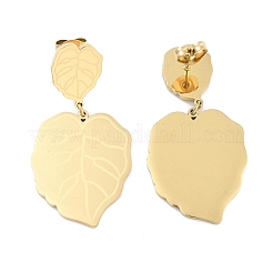 Leaf 304 Stainless Steel Dangle Earrings&nbsp;EJEW-L283-105G