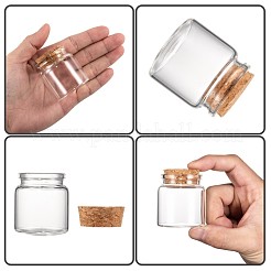 ビーズ容器用ガラスジャーガラスびん  コルク栓付き  ウィッシングボトル  透明  5.8x4.7cm  ボトルネック：直径3.6cm  容量：23ml（0.77液量オンス）&nbsp;CON-E008-58x47mm