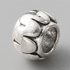 合金ヨーロピアンビーズ  大穴ビーズ  ロンデル  アンティークシルバー  10.5x7.5mm  穴：5.5mm&nbsp;FIND-TAC0014-91G