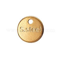 ステンレス鋼チェーンエクステンダードロップ  フラットラウンド  ゴールドカラー  8x0.5mm  穴：1.2mm  50個/箱&nbsp;STAS-CJ0001-180