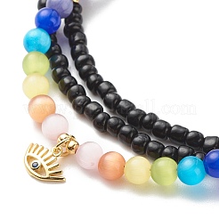 Glass Seed & Cat Eye Waist Beads&nbsp;NJEW-C00030-03
