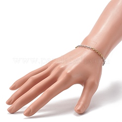 Two Tone 304 Stainless Steel Cable Chains Bracelets&nbsp;BJEW-JB06541