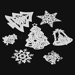 7個、7つのスタイル、201つのクリスマスステンレススチールコネクターチャーム  エッチングされた金属装飾  ミックスカラー  変色しない  ステンレス鋼色  42.5~109.5x45~98x0.3mm  穴：1.7~11mm  1個/スタイル&nbsp;STAS-TA0005-48