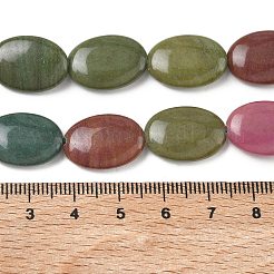 天然石マレーシアジェイドビーズ連売り  染め  フラットオーバル  ミックスカラー  18x13x5mm  穴：1mm  約10~11個/連  7.28''~7.87''（18.5~20センチメートル）&nbsp;G-K292-C16-13X18MM