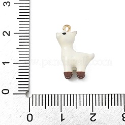 合金エナメルチャーム  ゴールドカラー  アルパカ  18x13x6mm  穴：1.4mm&nbsp;ENAM-F156-04G-01
