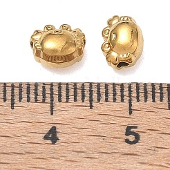 304ステンレススチールビーズ  カニ  イオンプレーティング（ip）  18KGP本金メッキ  5.5x7x4.5mm  穴：1.5mm&nbsp;SA-CBA740F-23G