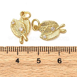 Brass Micro Pave Clear Cubic Zirconia Pendants&nbsp;KK-P308-81G