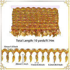 Polyester Metallic Thread Lace Tassel Ribbons&nbsp;OCOR-WH0108-42D