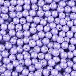 ガラスシードビーズ  不透明色  ラウンド  ミディアムスレートブルー  3.5~4x3~3.5mm  穴：0.8~0.9mm  約4500個/ポンド&nbsp;SEED-T007-01I