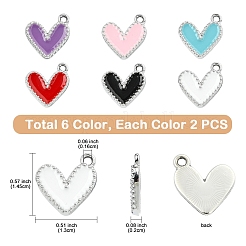 12Pcs 6 Colors Rack Plating Alloy Enamel Charms&nbsp;ENAM-YW0004-94A