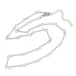 4mm 304ステンレススチール製ツイストリンクバーチェーンネックレス（女性・男性用）  変色しない  ステンレス鋼色  17.91インチ（45.5cm）&nbsp;NJEW-Z115-06P