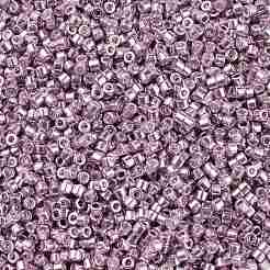 シリンダーシードビーズ  メタリックカラー  均一サイズ  ライラック  2x1.5mm  穴：0.8mm  約888個/10g&nbsp;X-SEED-H001-D05