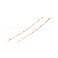 真鍮製平頭ピン  長持ちメッキ  カドミウムフリー＆鉛フリー  14KGP本金メッキ  50mm  ヘッド：1.8mm  ピン：0.6mm  22ゲージ&nbsp;KK-WH0058-03D-G02
