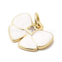 Brass Pave Clear Cubic Zirconia Charms&nbsp;KK-G554-03A-02
