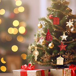 30Pcs 10 Style Christmas Theme Plastic Pendant Decorations&nbsp;AJEW-GL0001-68