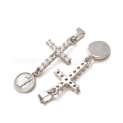Religion Brass Pave Clear Cubic Zirconia Pendants&nbsp;CU-CBA40F6-01P