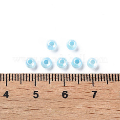不透明なアクリルビーズ  ABカラー  ラウンド  ライトスカイブルー  4x3.5mm  穴：1.6mm  約15000個/500g&nbsp;MACR-S371-11-I05