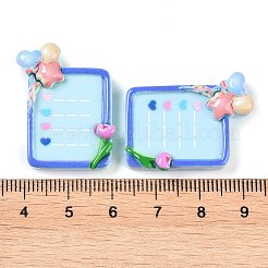 不透明樹脂デコデンカボション  メモ帳  ミックスカラー  29.5x23.5x7.5mm&nbsp;CRES-O002-01