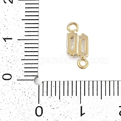 キュービックジルコニアペンダント付きラックメッキ真鍮  長方形チャーム  18KGP本金メッキ  12x6x3.3mm  穴：1.2mm&nbsp;KK-Q018-10G