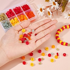 DIYジュエリー作成キット  透明アクリルビーズを含む  アクリルヨーロピアンビーズ  キューブのガラスビーズ  弾性水晶の線  ミックスカラー  ビーズ：396~408個/セット&nbsp;DIY-YW0003-98
