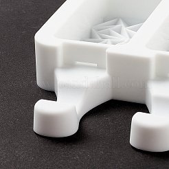 食品グレードのDIY長方形アイスクリームシリコーン型  アイスポップ金型  アイスクリームを作るため  4つの空洞  ホワイト  129x180x23mm  内径：69x35mm&nbsp;LS-DIY-D062-06B