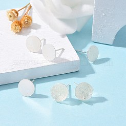 スターリングシルバーのフラットパッドスタッドピアスパーツ 925 個  スタンプ925個付きイヤリングポスト  銀  トレイ：8mm  11.5mm  ピン：0.8mm&nbsp;STER-K167-045G-S