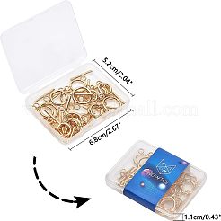 304ステンレススチールトグル留め具  リング  ゴールドカラー  68x52x11mm  20セット/箱&nbsp;STAS-UN0002-13G