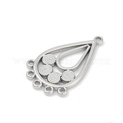 304ステンレスシャンデリア部品リンク  ティアドロップ  ステンレス鋼色  31.5x19.5x2.5mm  穴：1.6mm&nbsp;STAS-Q350-03P
