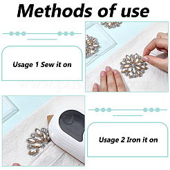 4Pcs Glass Rhinestone Flower Wedding Dress Accessories&nbsp;STIC-FG0001-11A