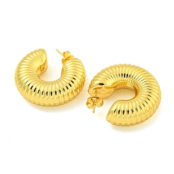 304ステンレススチールイヤリング  半円  18KGP本金メッキ  30x10.5mm&nbsp;EJEW-R161-09A-G