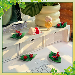 4Pcs 2 Styles Leaf Handmade Lampwork Display Decorations&nbsp;AJEW-PH0007-69