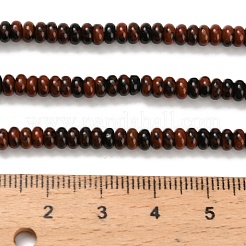 天然石マホガニーオブシディアンビーズ連売り  ロンデル  4x2mm  穴：0.9mm  約160~162個/連  14.96~15.16インチ（38~38.5cm）&nbsp;G-Z110-B28-2x4mm