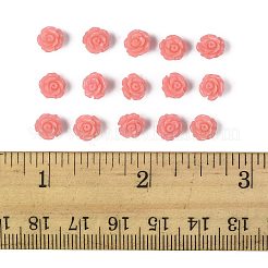 合成サンゴ彫刻染めビーズ20個  花  ピンク  6~7x7x4~5mm  穴：1mm&nbsp;SHEL-FS0001-10