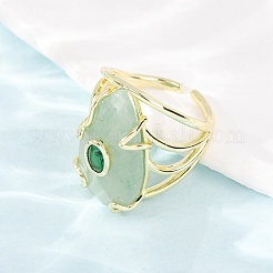 Natural Green Aventurine Cuff Rings&nbsp;GG-CBA5FCC-03G-02
