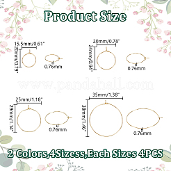 32Pcs 4 Sizes 2 Colors 316 Surgical Stainless Steel Wine Glass Charms Rings&nbsp;STAS-LP0001-02