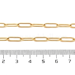 イオンプレーティング(IP) 304 ステンレススチール ペーパークリップ チェーン ネックレス  18KGP本金メッキ  16.34インチ（41.5cm）&nbsp;X-NJEW-D045-14G