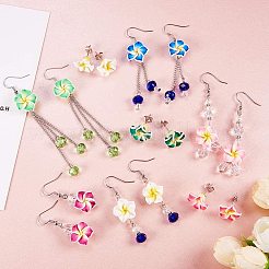 Handmade Polymer Clay 3D Flower Plumeria Beads&nbsp;CLAY-SC0001-02