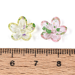 Transparent Spray Painted Acrylic Bead Caps&nbsp;ACRP-T011-08M