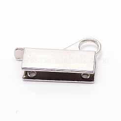 亜鉛合金バッグロックキャッチクラスプ  ネジ付き  長方形  プラチナ  3.3x1.95x0.65cm&nbsp;PALLOY-WH0088-12P