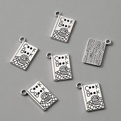 合金のチベット風チャーム  料理本  アンティークシルバー  19x14x1.5mm  穴：2mm&nbsp;FIND-CJC0004-13AS