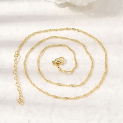 Brass Singapore Chain Necklaces&nbsp;NJEW-D298-01G